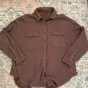 Aerie Oversized Waffle Knit Shacket